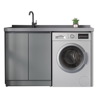 木夏经年 太空铝洗衣机柜台盆一体小户型居家切角阳台滚筒洗衣机伴侣带搓衣
