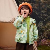 B.Duck 小黄鸭 童装25秋焕新男女童三防可拆卸户外连帽外套上衣两件套
