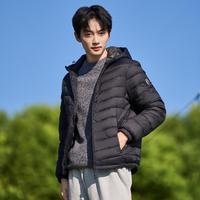 YALU 雅鹿 冬季男士纯色连帽基础百搭羽绒服男