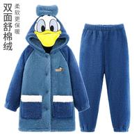 迪士尼 儿童米妮睡衣套装男女童秋冬珊瑚绒卡通网红家居服