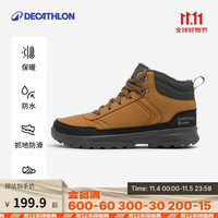 DECATHLON 迪卡侬 男士冬季保暖防水徒步鞋棕色