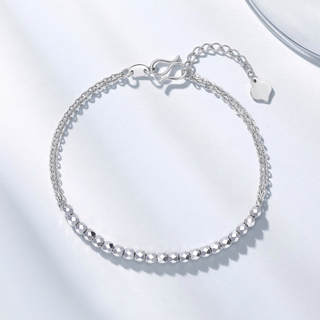 CHJ JEWELLERY 潮宏基 爆闪蹦迪珠PT950铂金手链 计价 约4.2g