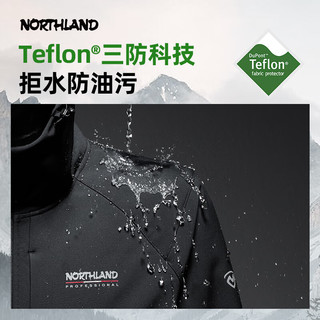 诺诗兰（NORTHLAND）冈仁II软壳衣25秋冬户外防风防泼水徒步登山耐磨软壳外套夹克 纯黑色 185