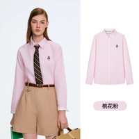 TeenieWeenie小熊女装休闲粉色衬衣白衬衫品质刺绣薄外套上衣 165/M