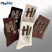 MPPMCK 美拉德ins潮女士运动长筒 5双
