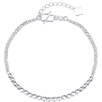 潮宏基爆闪蹦迪珠PT950铂金手链女手饰叠戴高级感计价 约4.2g