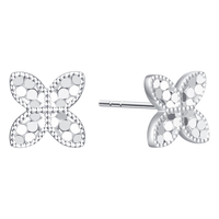 潮宏基铂雅四叶草PT950铂金耳钉女耳饰计价 一对款约2.35g