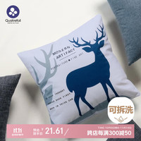 quatrefoil 抱枕卡通沙发靠垫办公室靠枕床头靠背汽车腰靠腰枕45*45cm小鹿