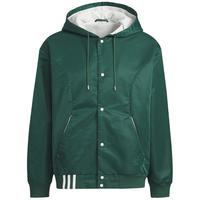 adidas NEO 梭织连帽夹克加绒男装上衣休闲舒适运动外套纽扣