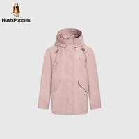 【挺括易打理】暇步士女装雾面高级感连帽风衣秋季收腰休闲外套女 粉黛色 L