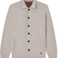 鄂尔多斯 1980 秋冬纯羊绒翻领加厚纽扣男开衫羊绒衫