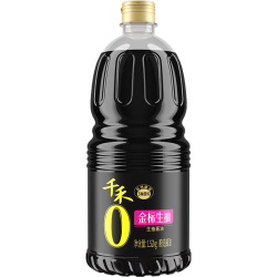 千禾 零添加生抽酱油炒菜提味一级酿造蒸鱼调料凉拌红烧自然鲜调味品 金标生抽1.52kg-2瓶