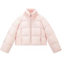 【小火山2.0】太平鸟蓄热防泼水立领防风羽绒服女短款白鸭绒外套