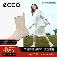 ecco 爱步 靴子女 时尚潮流百搭经典平底羊皮轻奢女靴 舞悦244403 石灰色24440359113 38