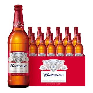 百威 经典大红瓶 美式拉格啤酒  瓶装 600ml 12瓶