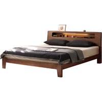 源氏木语 全实木床 1800mm*2000mm 低铺单床斜靠