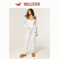 HOLLISTER25秋冬新款美式辣妹抓绒毛领连帽卫衣外套女装352-5236