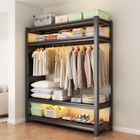 楚丰 开放式挂衣架简易组装衣柜出租房家用衣橱货架置物架多层收纳架子 四层高160