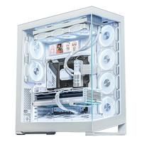 追风者NV7全视景全塔无立柱海景房机箱(可置换I/O独立电源仓/支持3面360水冷/5090/ARGB双通道灯控 NV7白+D30风扇7反2正（套装）