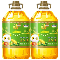 福临门 食用油 非转基因压榨玉米油6.18L×2桶