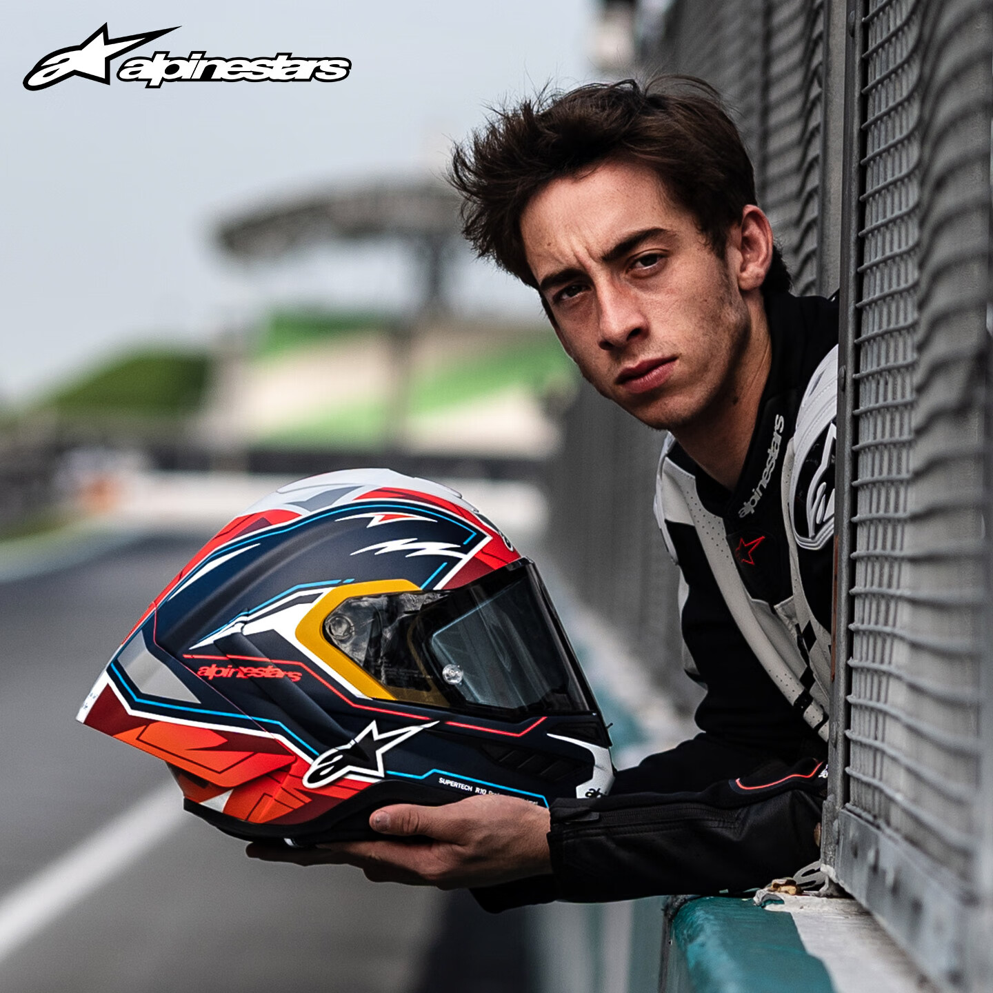 Alpinestars SUPERTECH R10 a星摩托车头盔碳纤维赛道四季全盔通勤机车盔SR10 ACOSTA联名蓝/红/亮白7236 L
