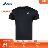 ASICS 亚瑟士 运动T恤男子跑步短袖透气舒适运动上衣 2011D202-400 黑色 L