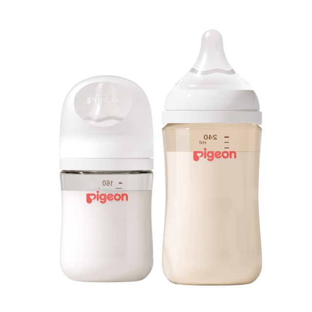 淘金币可用、88VIP：Pigeon 贝亲 婴儿宽口径玻璃奶瓶套装160ml+240ml