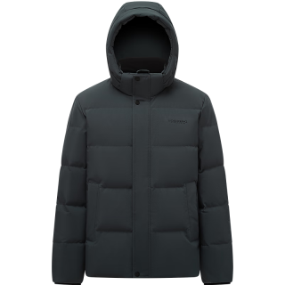 波司登 25年冬季羽绒服90绒男士宽松短款休闲加厚脱卸帽立领外套 墨石蓝