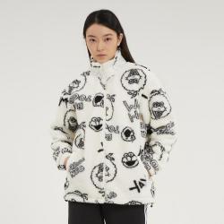 adidas NEO 芝麻街联名 男女同款立领厚款保暖运动外套