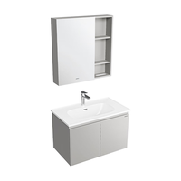 九牧（JOMOO）浴室柜卫浴陶瓷一体盆卫生间洗漱台组合柜家用洗手池面盆收纳柜 奶油风【雪花灰】80cm