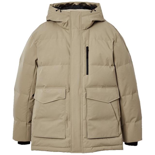 杰克琼斯 新款极寒蓄热内里防泼水羽绒服 209g充绒 E11卡其色