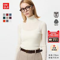 UNIQLO 优衣库 女士精纺美利奴羊毛罗纹两翻领针织衫 478337