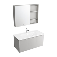 九牧（JOMOO）浴室柜卫浴陶瓷一体盆卫生间洗漱台组合柜家用洗手池面盆收纳柜 奶油风【雪花灰】100cm