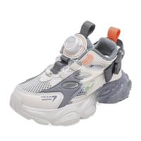 WARRIOR 回力 童鞋百搭女童运动鞋2024夏季儿童镂空网面鞋子男童透气休闲鞋 米深灰 26码 内长约16.93cm