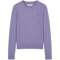 Teenie Weenie【四季绞花】小熊女针织衫25秋绵羊毛山羊绒圆领毛衣玫瑰可露丽风 紫色 L