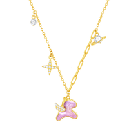 周大生 飞天小马生肖马项链吊坠女款银S925项链荧光珐琅