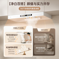 优盟 UT130B变频大吸力顶吸抽油烟机燃气灶套餐白色烟机灶具套装
