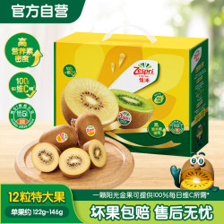 佳沛 新西兰特大果阳光金奇异果 12粒礼盒 单果122-146g
