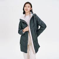 秋冬季人气御寒宽松显瘦保暖白鹅绒连帽长袖羽绒外套羽绒服女