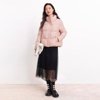 冬季简约时尚百搭通勤优雅出游鸭绒保暖羽绒服外套上衣女