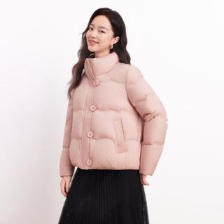 冬季简约时尚百搭通勤优雅出游鸭绒保暖羽绒服外套上衣女