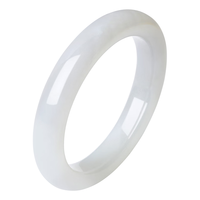 周大生 和田玉手镯 云水丹青系列 白玉百搭圆条玉镯