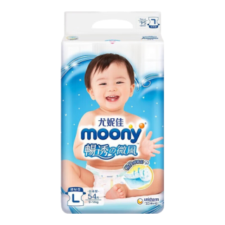 moony 畅透微风系列 纸尿裤 L54片