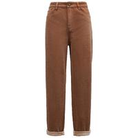 VEROMODA牛仔裤秋季高腰九分裤薄绒松紧直筒裤3349049 牛仔焦棕色 常规 165/68A/M