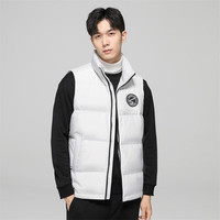 雪中飞秋冬新款时尚百搭纯色立领舒适男士短款羽绒马甲保暖舒适 蓝色 2XL 185