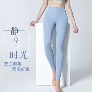 燠阳秋冬季新款发热秋裤女士德绒可外穿无痕打底裤显瘦双面磨绒休闲裤