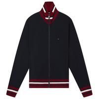 TOMMY HILFIGER Tommy Hilfiger 男休闲条纹拼色合身版立领拉链开衫卫衣外套