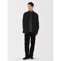 無印良品 MUJI（無印良品 ）男式 法兰绒 长袖衬衫式夹克 黑色XL