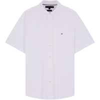 Tommy Hilfiger25春夏男装休闲通勤经典中性简约合身针织短袖衬衣衬衫 白色YCF S （：120-135斤）