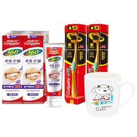 Colgate 高露洁 白羊座护龈套装(360°卓效护龈140g*2支+360°炭金牙刷2支+星座马克杯)